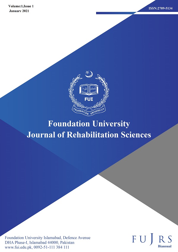 Foundation University Journal of Rehabilitation Sciences Volumn 1 Issue 1 January 2021 ISSN Print 2709-5134 Foundation University Islamabad